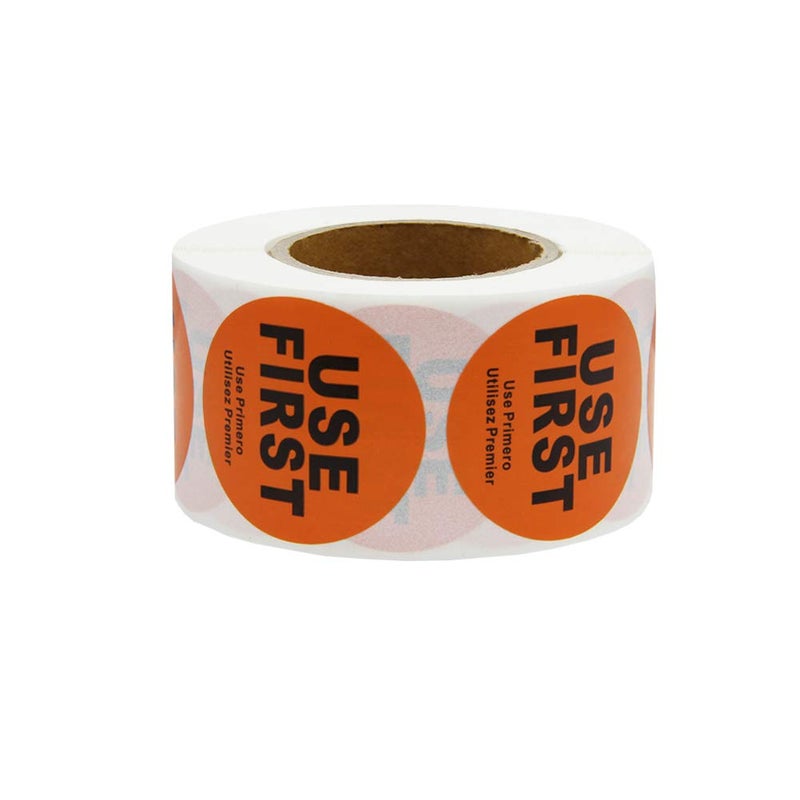 Hcode 1.5 inch â€œUse Firstâ€ Inventory Control Label Permanent Adhesive Restaurant Quality Food Labels 500Pcs/Roll - Image 2